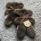 funlife Soft Cuddly Sheepskin Teddy Bear for Baby - Gray, Perfect Birthday Gift