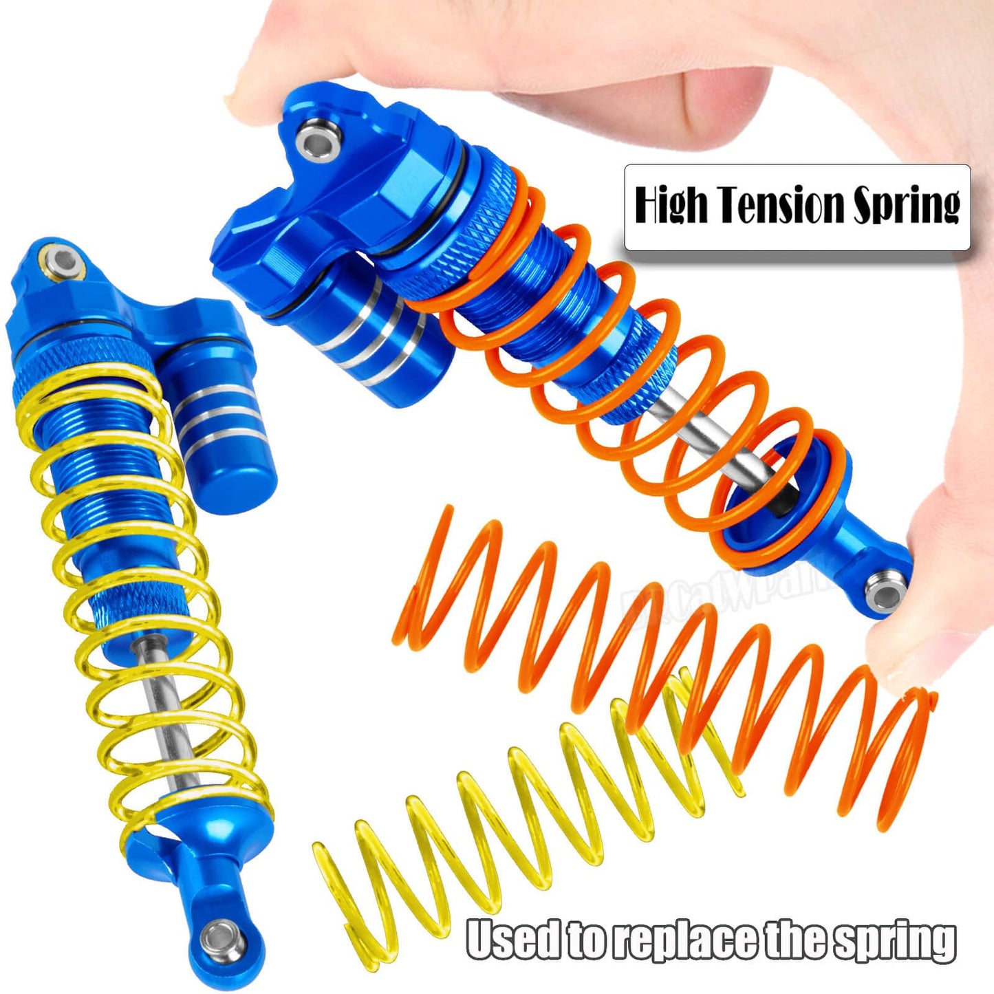 Brcatwpark Big Bore Rc Shock Absorber Upgrades - Front & Rear Mixed Alloy Shocks Navy Blue For Slash/Stampede,Bandit & Rustler 2