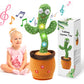 FAYOUCZ Updated Volume Adjustable Dancing Talking Cactus Toy for Baby Toddler, Mimicking Repeating Singing Interactive Cactus To