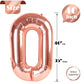 Rose Gold Number Balloon 40 Inch, 0 Number Balloons, 10 20 30 40 50 Numbers Balloon Birthday Decorations, Party Supplies For Wom