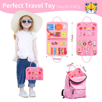 Busy Board Montessori Toys For 1 2 3 4 Year Old Toddlers Sensory Activity Busy Book For Fine Motor Skills, Airplane Car Travel E