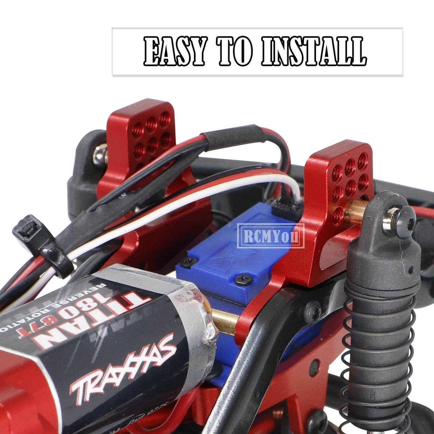 RCMYou Alloy Front Rear Shock Towers Upgrades Parts for 1/18 TRX4M, Aluminum Front Rear Adjustable Shock Towers Shock Hoops Hops