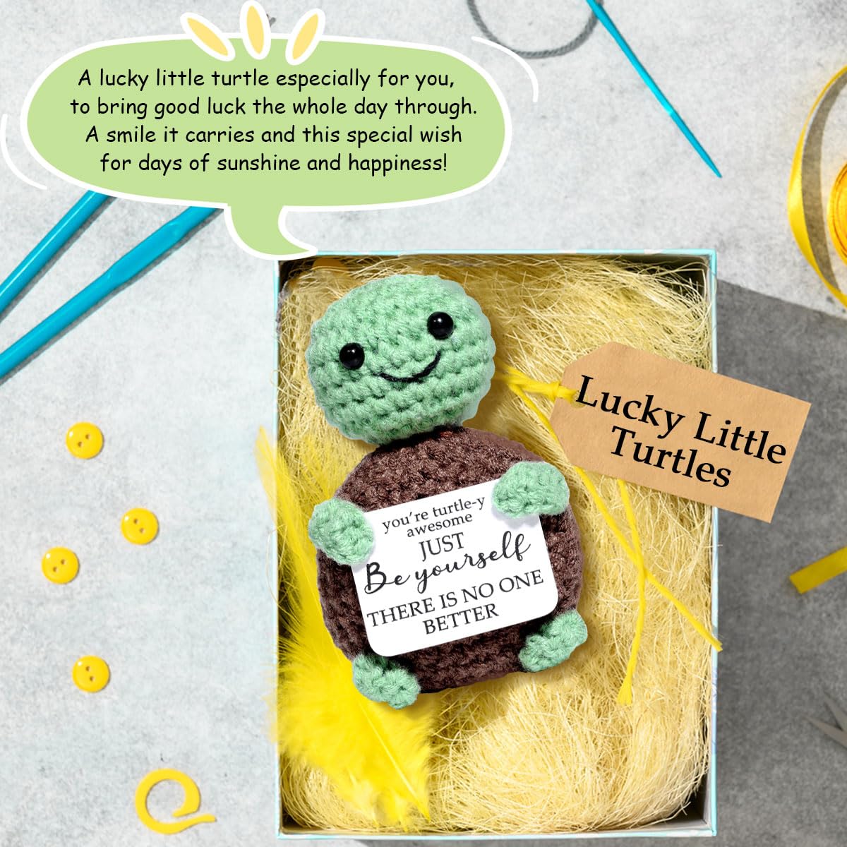 AICase Funny Positive Turtle Gifts Fathers Day Dad Gifts from Daughter Son Wife Graduation Gifts Emotional Support Nuggets Inspi