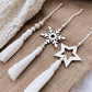 Curious Button Set Of 10 Pcs Beads Stars Snowflake Christmas Wood Crafts To Paint For Kids, Paintable Unfinished Wooden Slices F