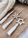 Curious Button Set Of 10 Pcs Beads Stars Snowflake Christmas Wood Crafts To Paint For Kids, Paintable Unfinished Wooden Slices F