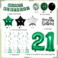 Cheereveal 21St Birthday Decorations For Her Him Green And Black Happy Birthday Banner Cake Topper Number 21 Foil Balloon Hanging Swirls For 21 Year Old Birthday Party Supplies