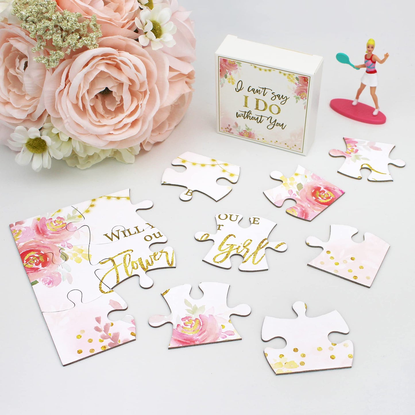 Lillian Rose Gift, Will You Be Our Flower Girl Puzzle, One Size, Pink