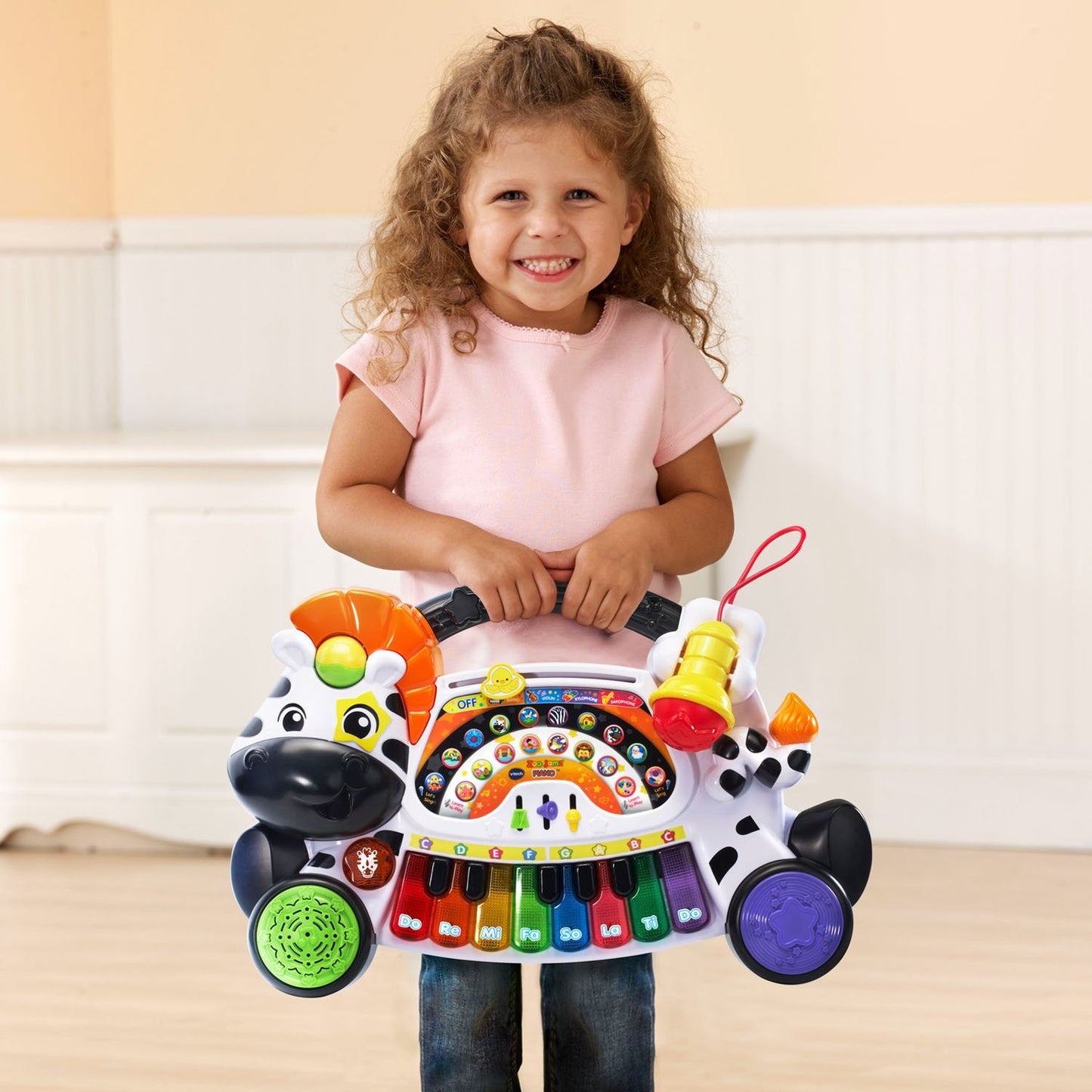 VTech Zoo Jamz Piano - White, Plastic, Model 80-179101 - Frustration Free Packaging