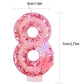 Variouslife Birthday Candles Number 8 - Pink Glitter Sequin Handmade Cake Candles, 8-Inch, Perfect for Celebrations
