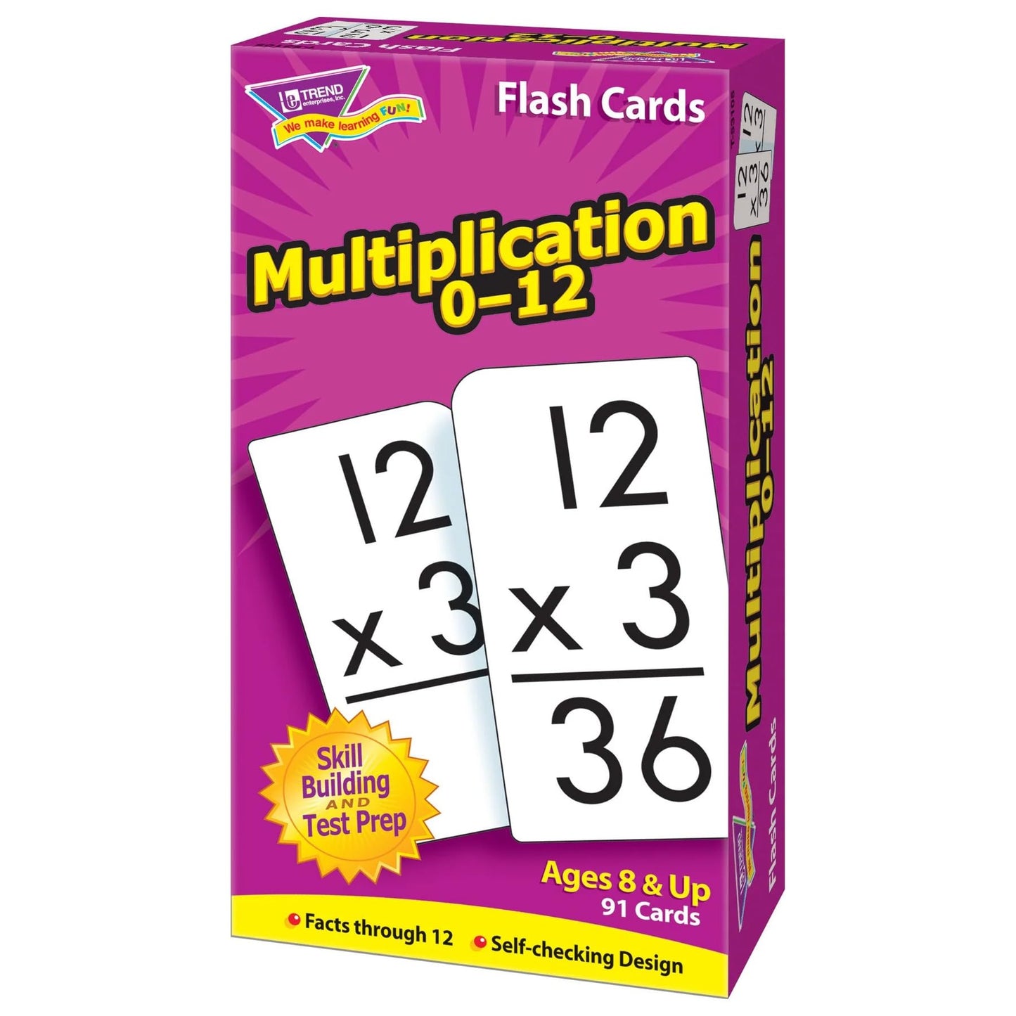 Trend Enterprises: Multiplication 0-12 Skill Drill Flash Cards, Exciting Way For Everyone To Learn, Facts Through 12, Self-Check