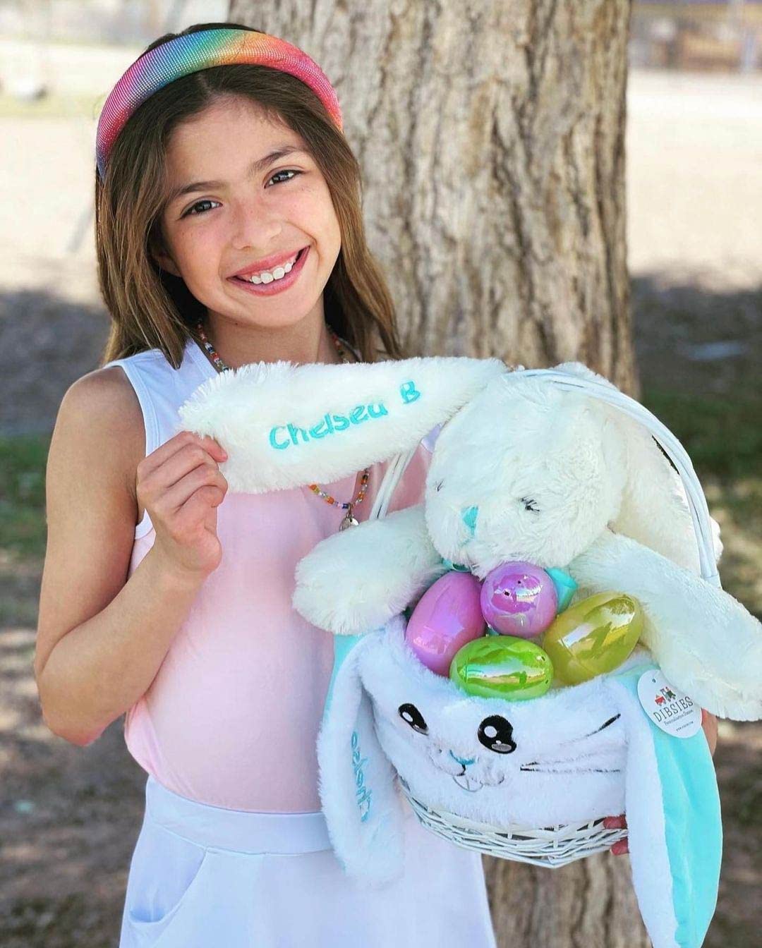 Dibsies Personalized Hoppity Floppity Bunny 18'' (Blue)