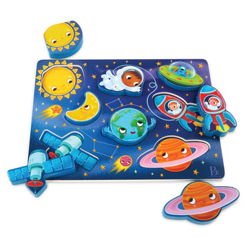 B. Toys- Peek & Explore - Outer Space- Chunky Puzzle – Puzzle For Toddlers, Kids – Space Puzzle – Planets, Astronauts, Spaceships – 2 Years +