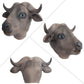 PartyHop Buffalo Mask - Realistic Full Head Latex Costume for Halloween, Medium, Brown