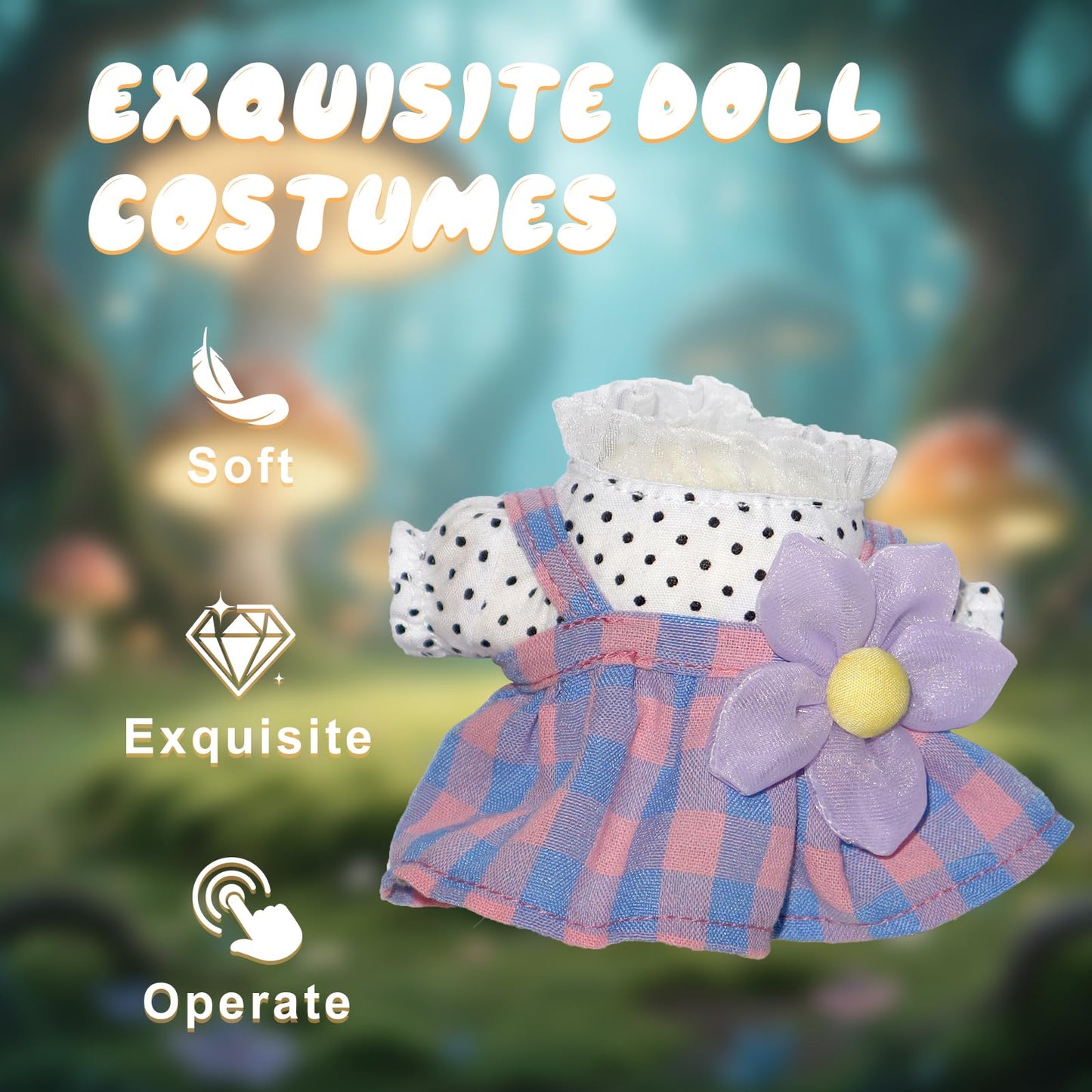 17cm Doll Clothes   17cm Clothes Skirt Set  2 Piece Set T-Shirt+Colorful Skirt Outfit enhanced Fashion Cute Doll Accessories (NO Doll)(Style B)