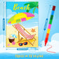 BenLouis 12 Summer Mini Coloring Books Kids with 12 Stacking Crayons Pool Beach Party Favors Small Activity Books Bulk for Kids