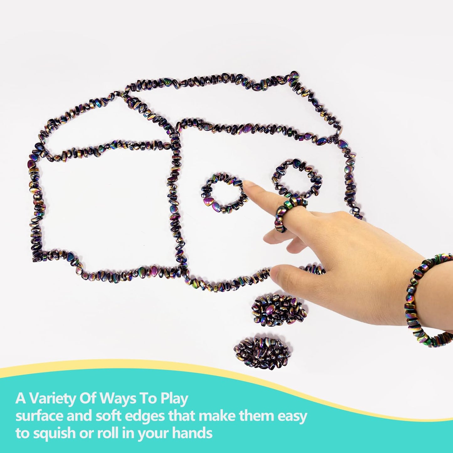 510pcs Ferrite Putty Fidget Toys  Magnetic Stones Fidget Toys mature-themeds  Desk Fidgets Toys for Stress and Anxiety Relief and Kill Time  Novelty mature-themeds Gifts