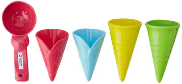 Spielstabil Ice Cream Duo: Toddler Beach Ice Cream Toy Sand Toys with 4 Cones & Scooper, Ideal Toddler Outdoor Toys from 18 Mont