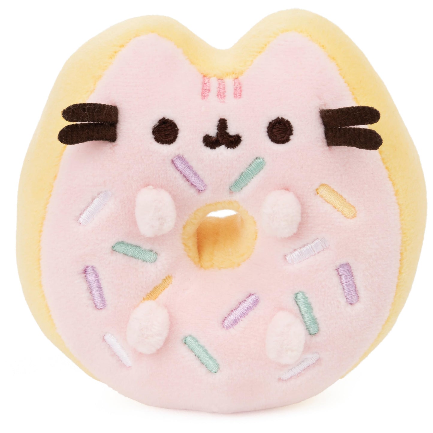 Gund Sprinkle Donut Pusheen Plush - Stretchy Fabric, 4", Pastel Pink & Mint, Model 6061028, Soft Stuffed Animal for Ages 8+