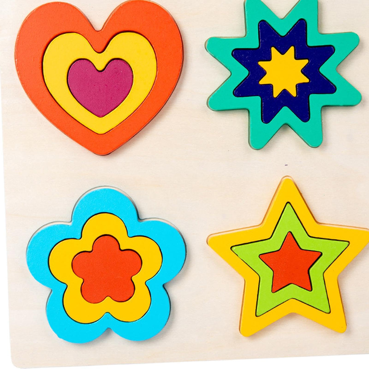 Atorse Montessori Toy Wooden Shape Peg Puzzles Kids Valentines Gifts For 3 4 5 Kids Style B|Baby | Toys For Baby | Developmental