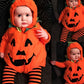 Wolbay 2Pcs Newborn Infant Baby Boy Girl Fleece Halloween Pumpkin Costumes Hoodie Romper Onesie Cotton Pants Outfit (6-12 Months
