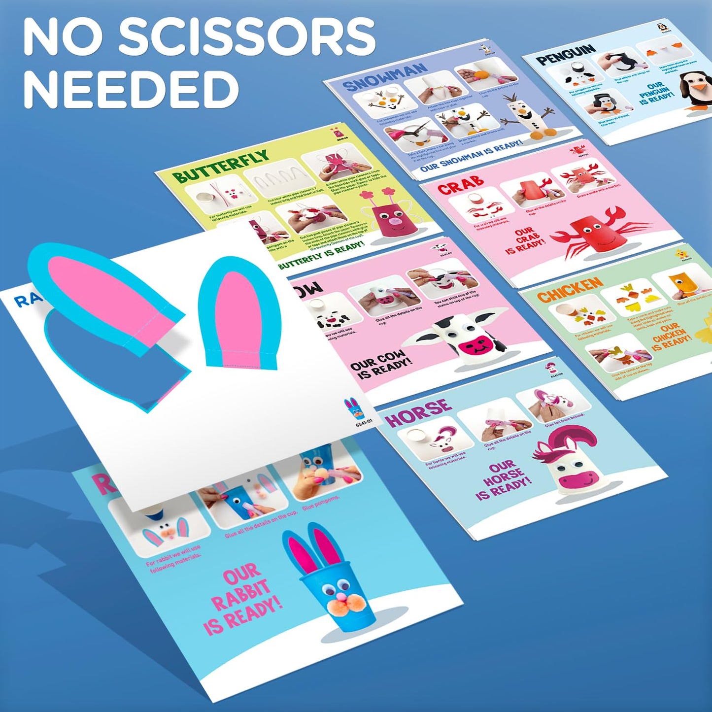 Arts and Crafts Kit for Kids Ages 3, 4, 5, 6 - Craft 8 Cute Animal Projects - Gift Crafts Set for Girls & Boys Ages 3-8