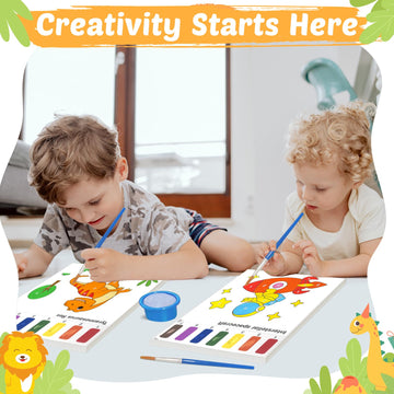 Paint With Water Coloring Book For Toddlers - 2 Pack Magic Mess Free Kids Watercolor Painting Activity Kit - Arts And Crafts For