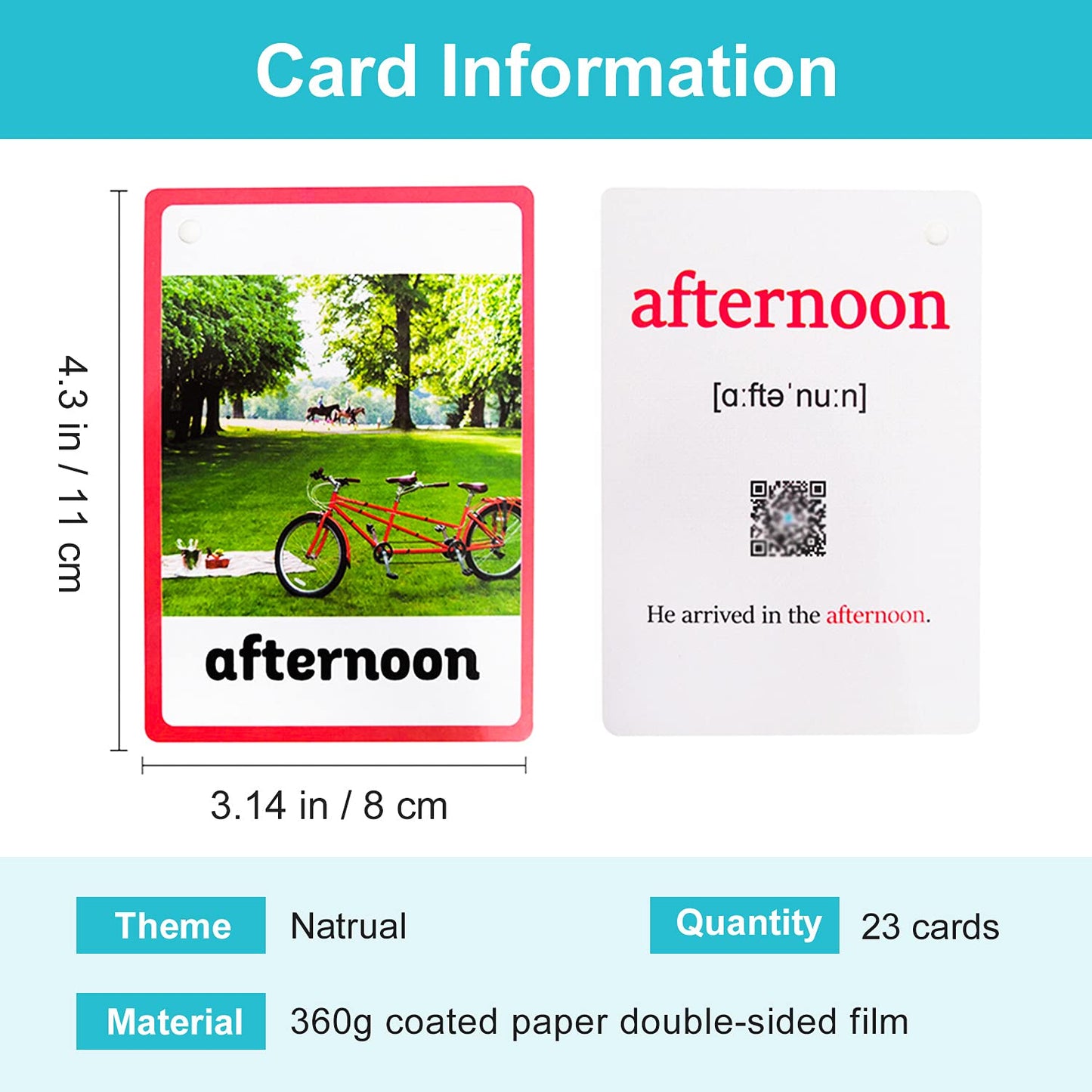Lilias Natural Flash Cards, Toddler Learning Toys, Preschool Learning Toys, Homeschool Supplies, Learning Supplies For Kindergarten, 4.3 X 3.14 Inch, 23 Cards In Set