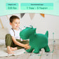 VangeBow Dinosaur Bouncy Animal - Green Triceratops Hopper Toy for Toddlers 3+, PVC, Indoor/Outdoor, First Birthday Gift