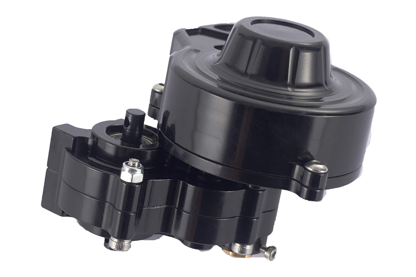 RZXYL 1/10 RC Car Transmission Case Gearbox with Gear Full Alloy Assembled for SCX10 SCX10 II 90046 90047 RC Crawler Car, Black