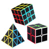 CFMOUR Original Speed Cube 2x2x2 3x3x3 Pyramid Cubes Set, Fast Magic Cube for Kids,Smooth Carbon Fiber Cubes,Puzzle Toys