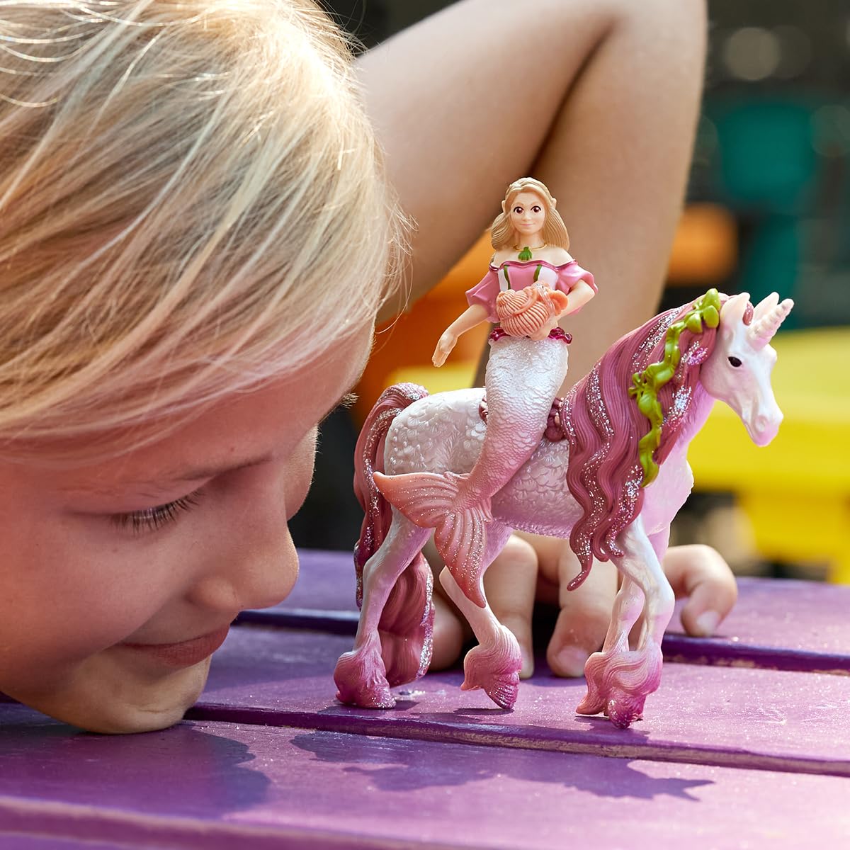 Schleich Bayala, 3-Piece Playset, Mermaid Toys For Girls And Boys 5-12 Years Old, Mermaid Feya Riding Underwater Unicorn, Pink