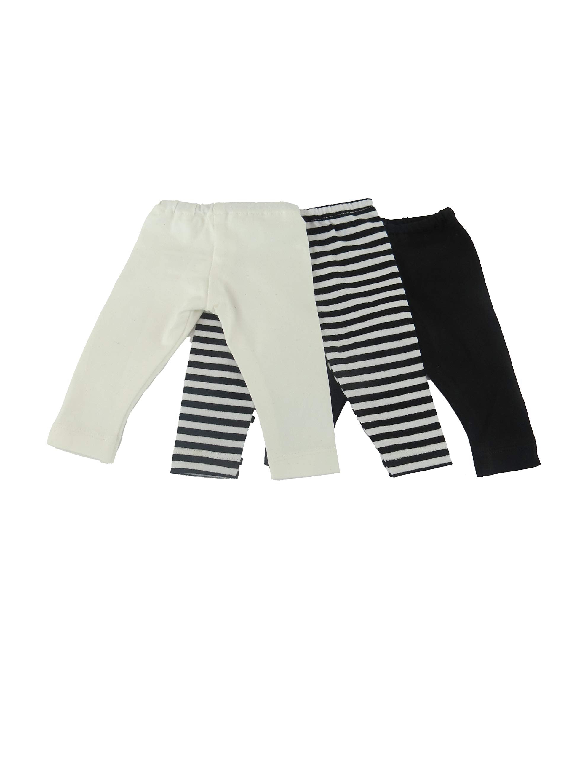 American Fashion World Black  White  and Striped Legging Set for 18-Inch Dolls | enhanced Quality & Trendy Design | Dolls Clothes | Outfit Fashions for Dolls for Popular Brands