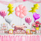 Wood Homing 8Pcs 18 Inch Smile Party Preppy Helium Balloons Pink Smile Face Helium Balloons Smile Face Theme Birthday Party Deco