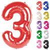 Red Number 3 Balloon 40 Inch, 3 Balloon Number, 3Rd Birthday Decorations, Red Party Supplies For Boys Girls