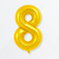 Flyloons 8 number Foil Balloon Gold 16 inch Size For Baby Kids Boys Girls Happy Birthday Decoration Items 8th Year Number Balloo