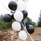 100Pcs Black And White Balloons 12 Inch Thickened Latex Balloons For Birthday Wedding Graduation Party Decorations (Black White