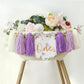 HODIHIWI Handmade Butterfly Flower 1st Birthday High Chair Banner Purple Party Decoration For Girls Boys Wall Hangings Decorativ