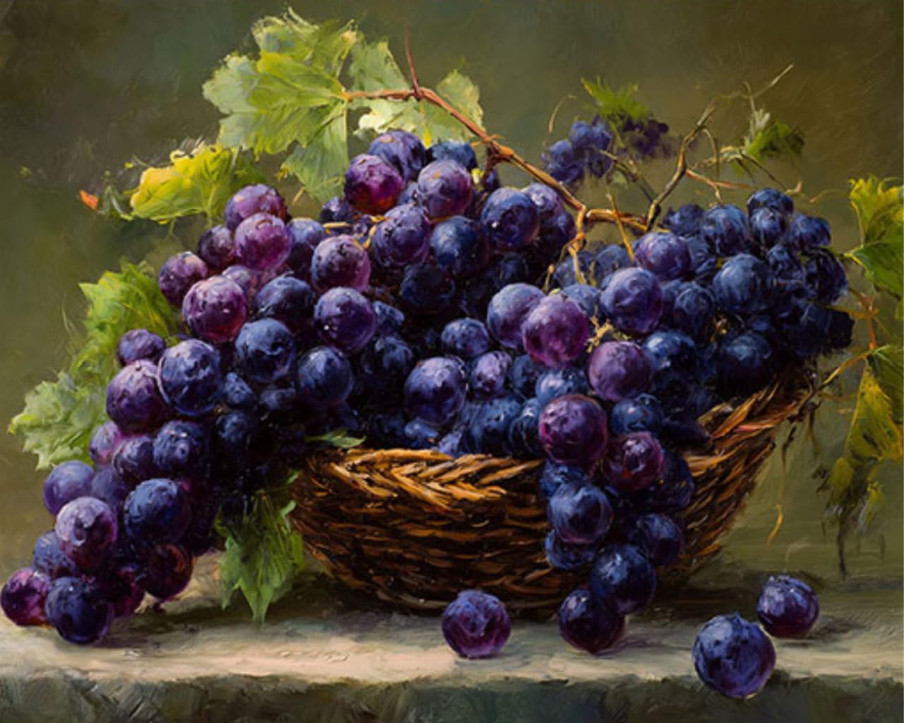 Tulip N Turtle Purple Vineyard Roots Diy Acrylic Paint By Number Kit For Adults Beginner Canvas Painting By Number Acrylic Paint