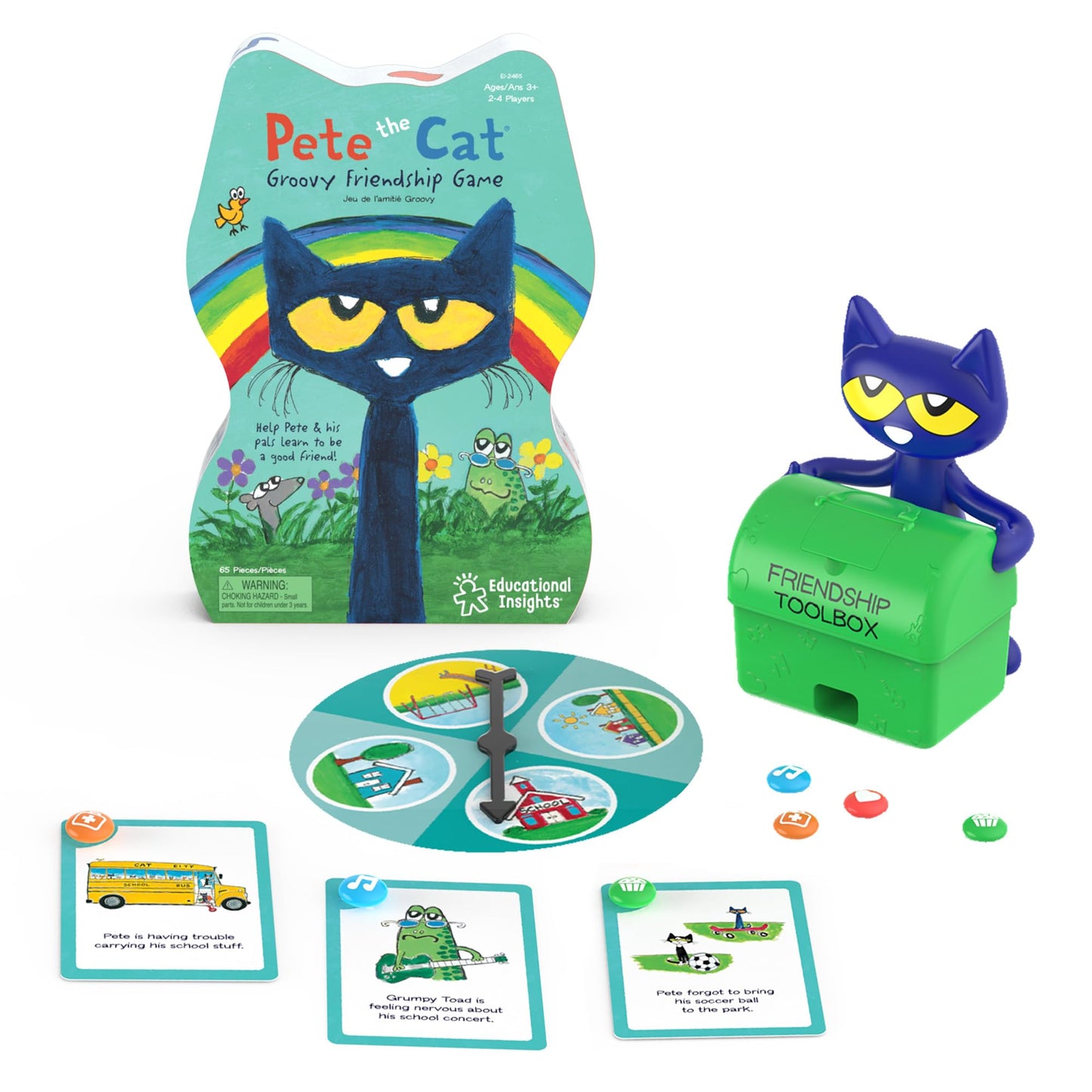 Educational Insights Pete The Cat Groovy Friendship Game - Multicolor Board Game for Kids, Ages 4+, Model 2465