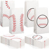 Watersay 50 Pcs Baseball Goodie Gift Bags Bulk 12 x 6 x 4 Inch 8 lb Baseball Team Party Favor Bags Sports Themed Kraft Paper San