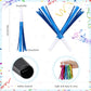 LCPQMZGH 120 Pcs Gold Noise Makers, Metallic Fringed Noise Makers for New Year Party Favor Supplies (Blue)