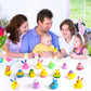 Fudragtn 50Pcs Easter Rubber Ducks, Mini 2.1 Inch Bunny Rubber Duckies Bath Toys For Kids, Assorted Float Duck Bulk For Fun Bath