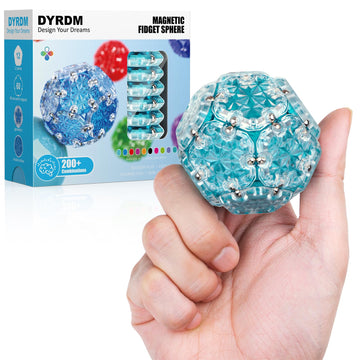 Dyrdm Magnetic Fidget Sphere 12 Pcs, Easter Basket Stuffers & Fidget Gifts, Magnetic Fidget Toy, Holiday Stocking Stuffer, Stress Relief Present For Adults, Magnetic Building Blocks Sky Blue