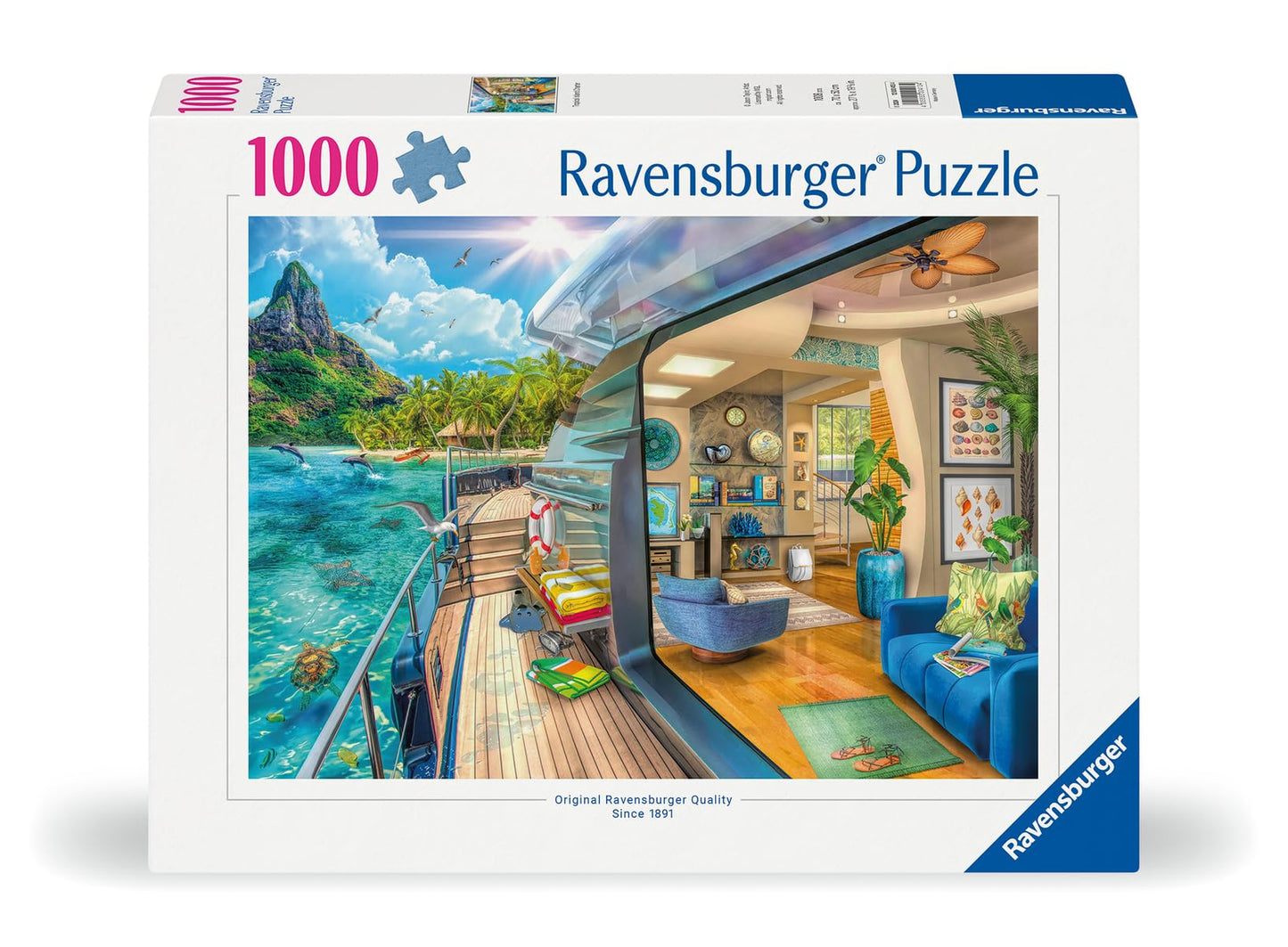 Ravensburger 1000 Piece Jigsaw Puzzle - Tropical Island Charter, Handcrafted Cardboard, Multi, Model 12000413, Made in Germany