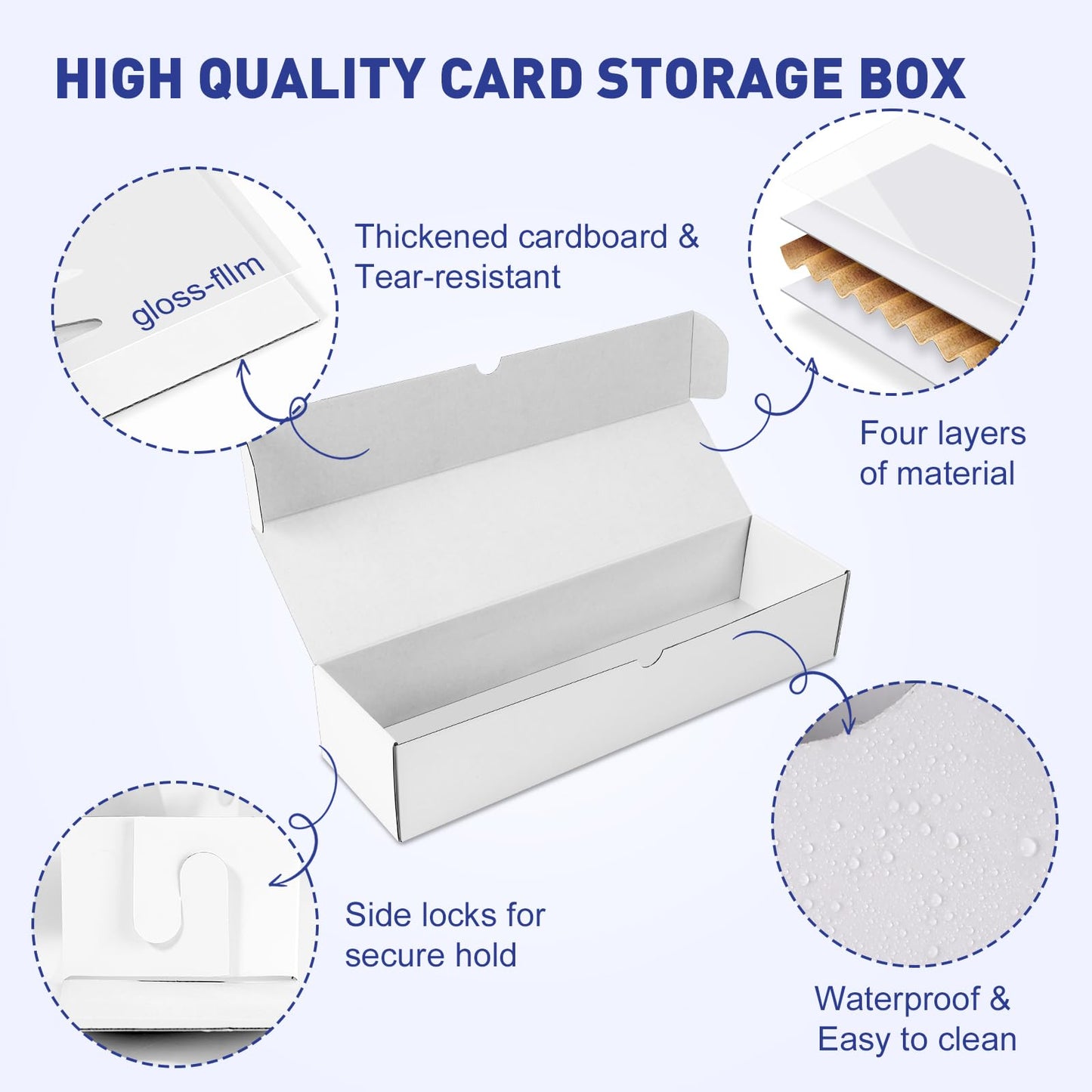 Neoact 14.4 Inch Trading Card Storage Box,6 Pack 1000Ct Cardboard Card Box With Dividers & Labels For Tcg,Game,Sports Cards Coll