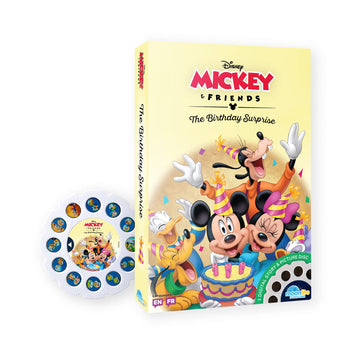 Moonlite Storytime Mickey And Friends The Birthday Surprise Storybook Reel, A Magical Way To Read Together, Digital Story For Projector, Fun Sound Effects, Learning Gift For Kids Age 1 Year And Up