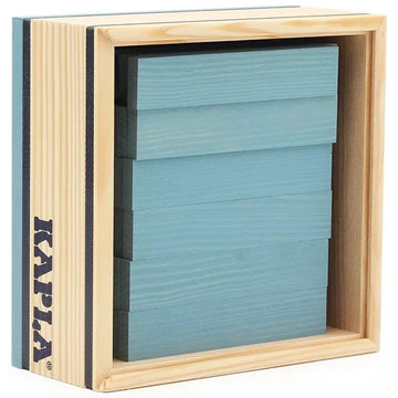 Kapla 40 Squares Light Blue - Wooden Construction Set - 40 Light Blue Colored Building Planks - For Ages 3+