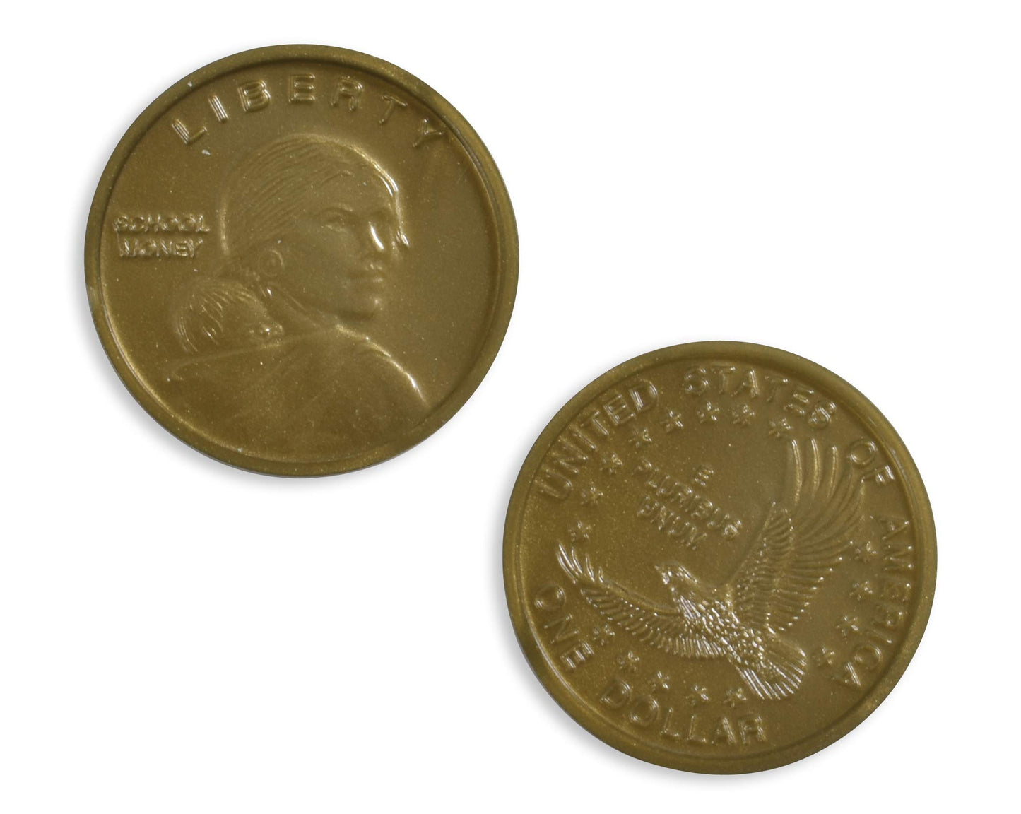 LEARNING ADVANTAGE Play Dollars - Set of 50 Plastic Coins - Designed and Sized Like Real US Currency - Teach Money Math With Thi