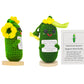 Qyqkfly 1 Pcs Of Mini Cute Funny Emotional Pickles Mental Support Pickle Creative Knitted Cucumbers Animal Holding Card Crochet Easter Birthday Christmas Girls Gift Party Decor(Pickle 03)
