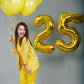 IWERP Gold Mylar Foil 25 Balloon - 40 Inch Number 25th Birthday Decorations for Men and Women, 25th Anniversary
